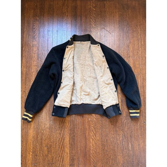 Vintage 1940s Varsity Jacket, Black and Yellow, Delta Champs 45-46, Size M/L - Picture 5 of 16